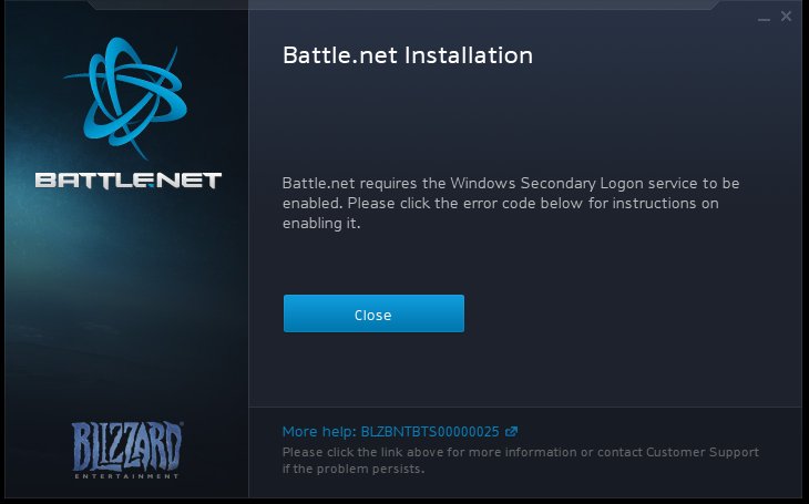 Battle.net Error Screenshot