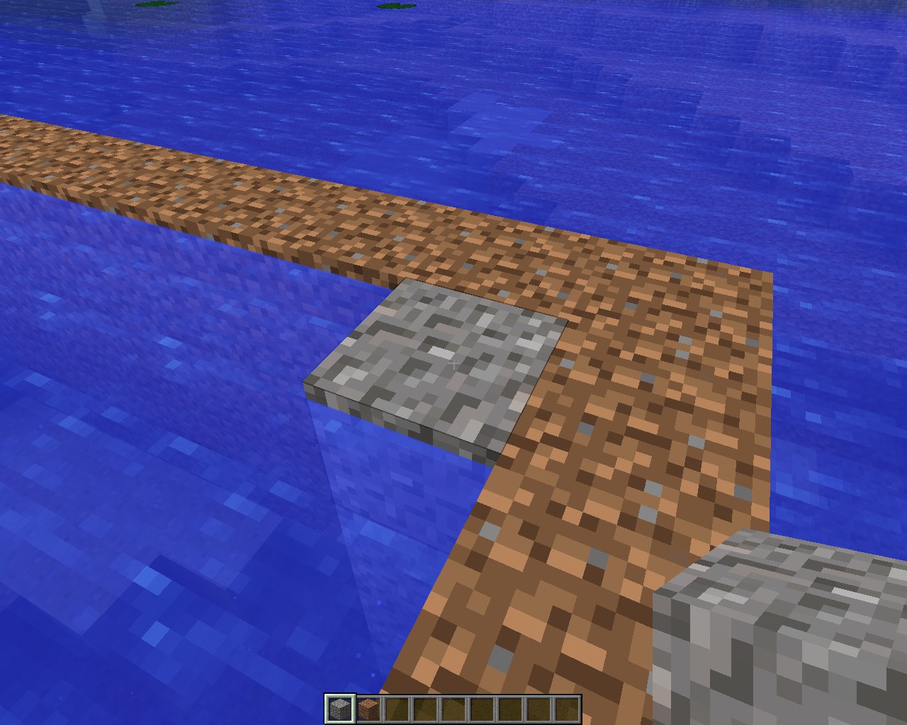 placing a gravel block in a corner