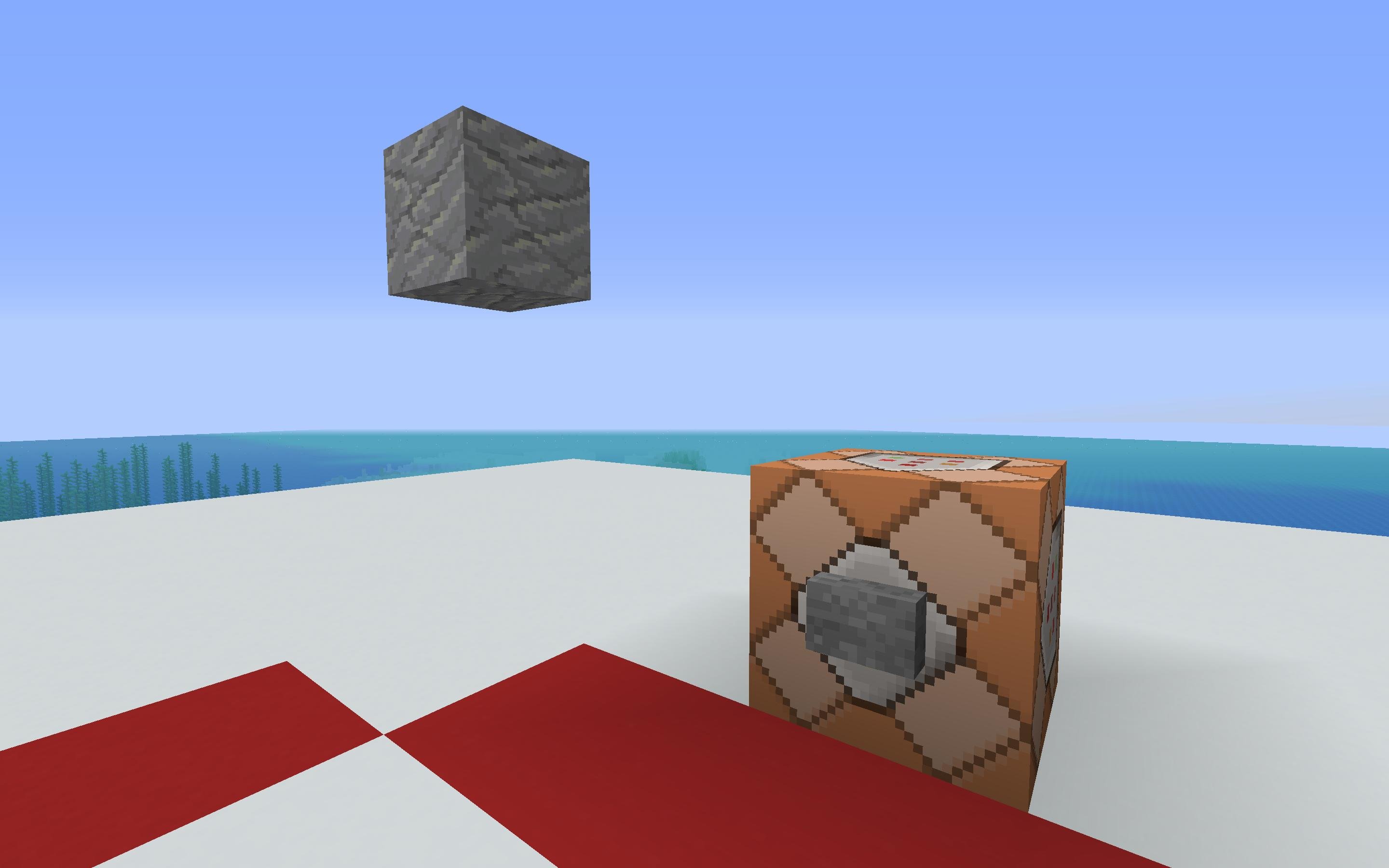 Floating falling block inside a barrier