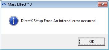 Mass Effect 3 DirectX Setup Error